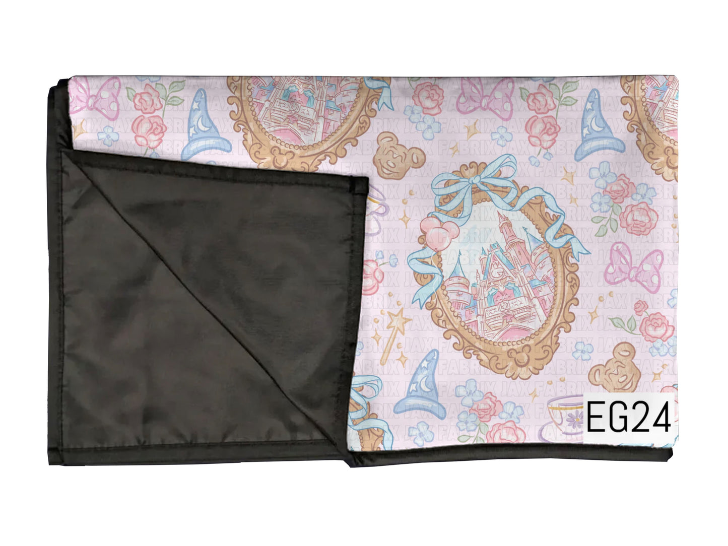 Castle playmat, swaddle, and blanket