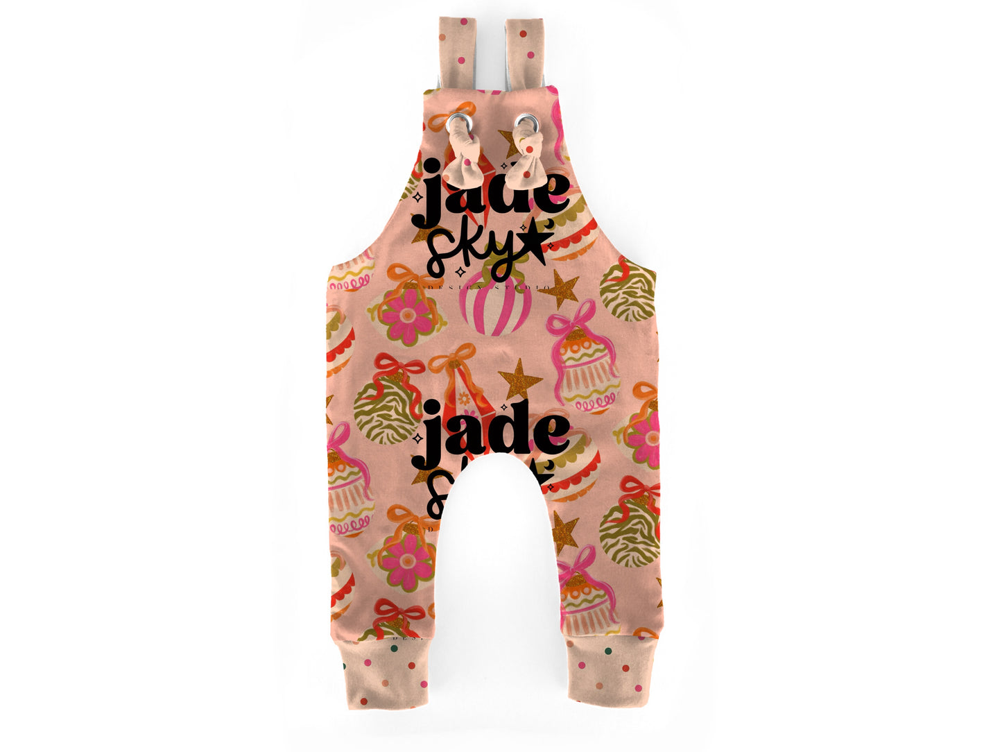 Pink ornaments Overalls ( pant length option in listing)