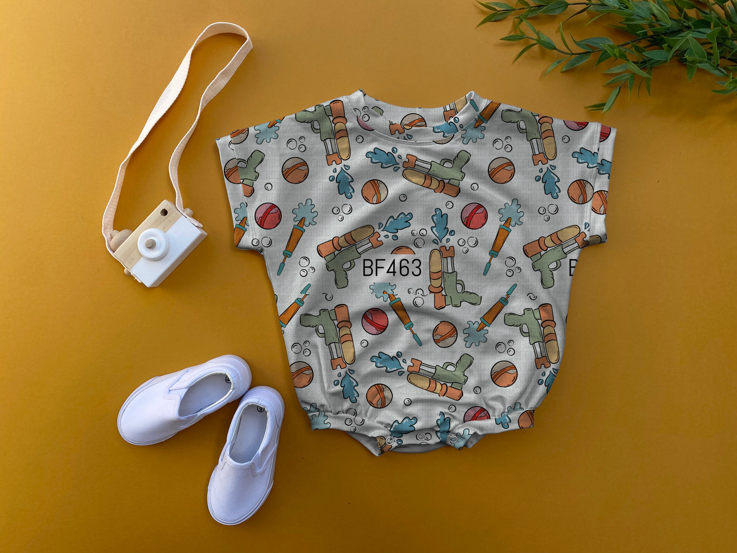 Water gun oversized romper