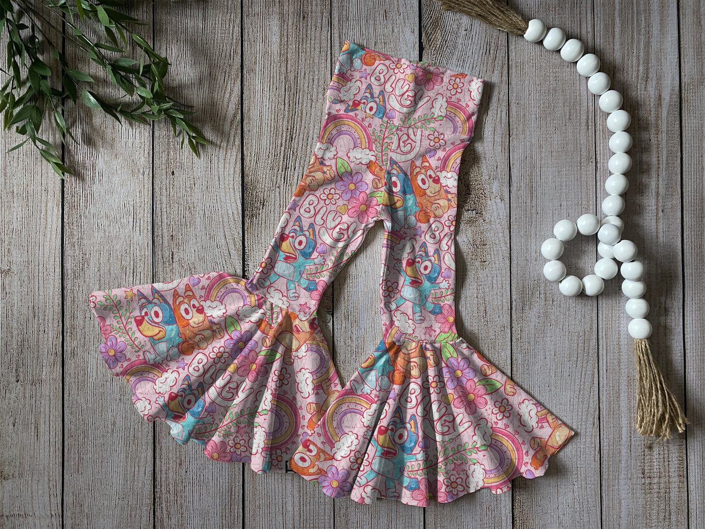 Pink rainbow bell bottoms