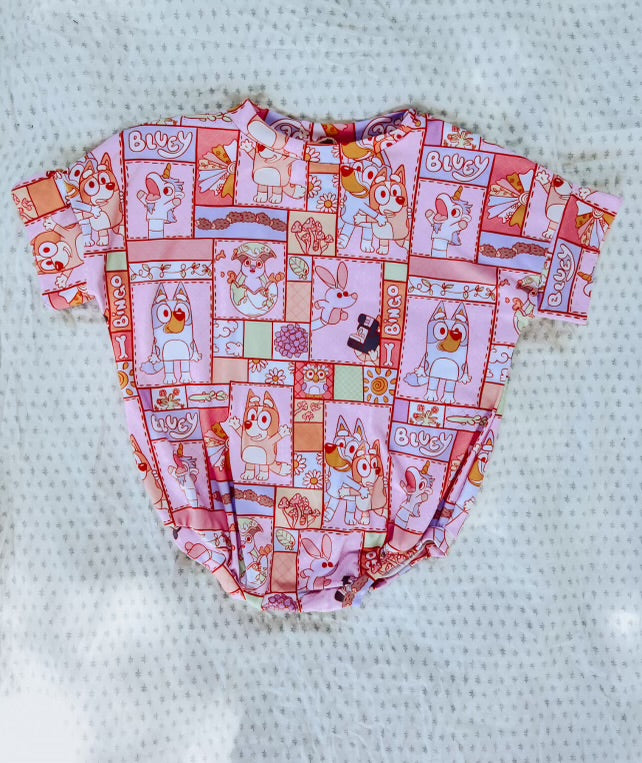 Sister patchwork t shirt romper (more than one size available)