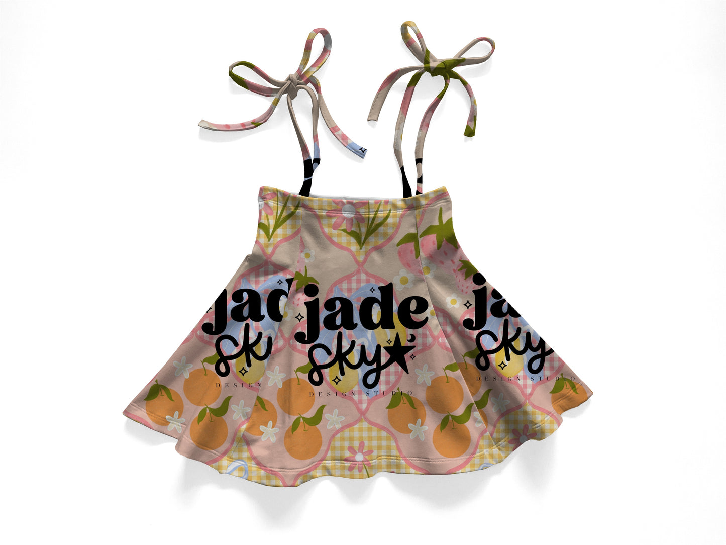 Fruit swirl tie skirt
