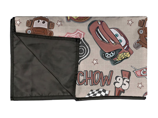 Cars playmat, swaddle, and blanket
