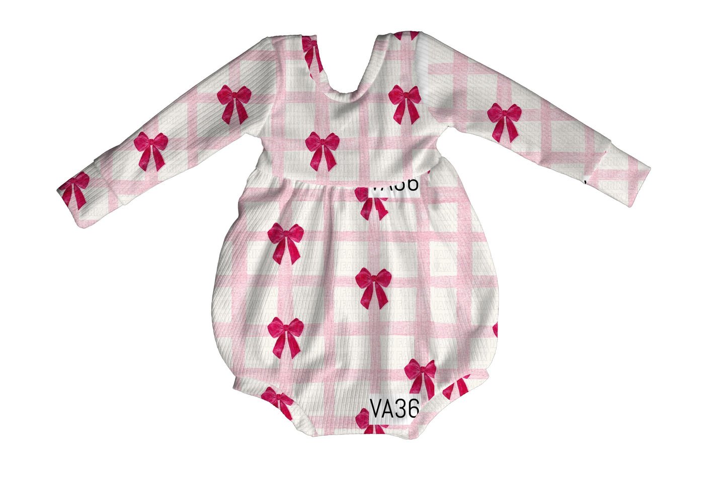 Pink bows bubble romper