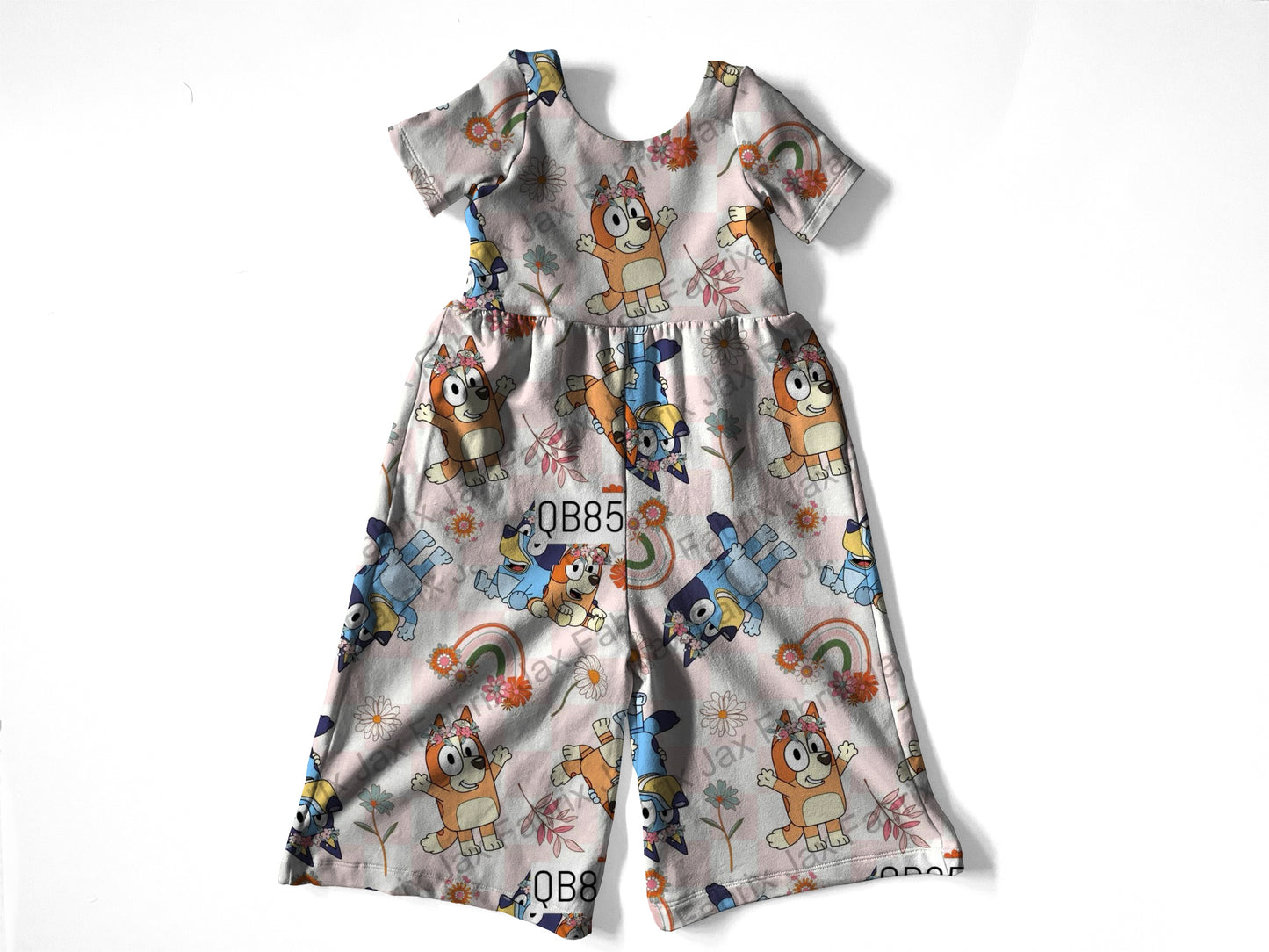 Check dog Autumn romper