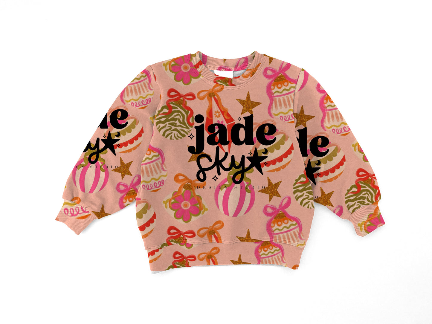 Pink ornaments Crewneck