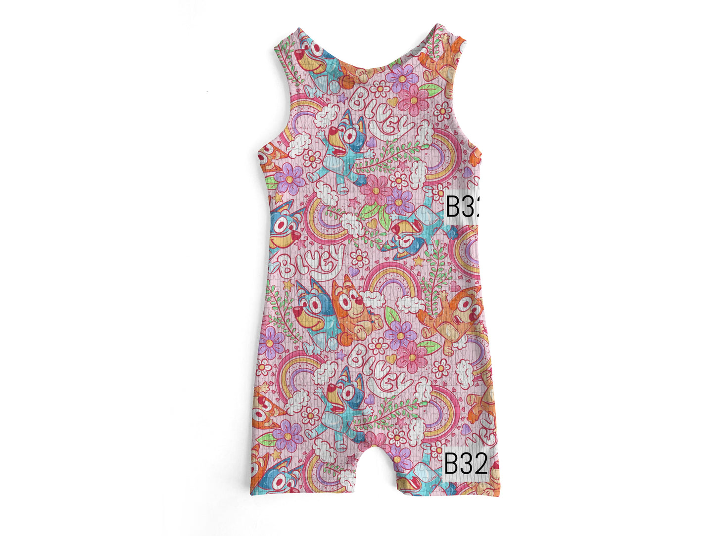 Pink rainbow Ollie romper