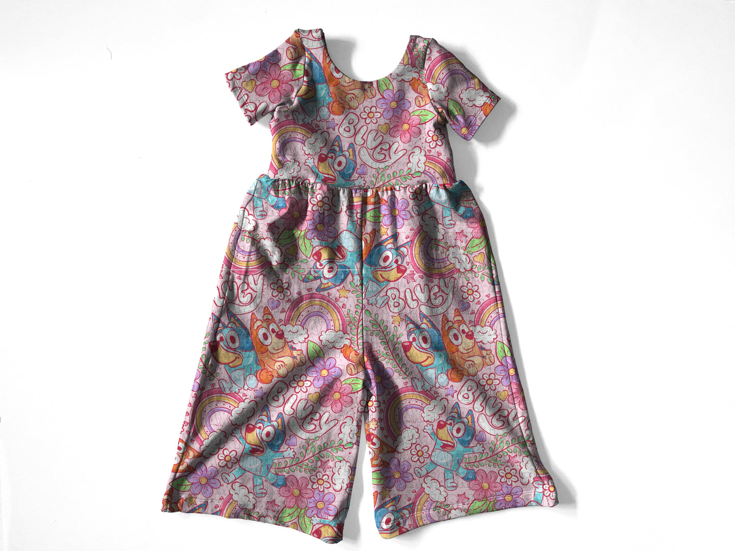 Pink rainbow Autumn romper