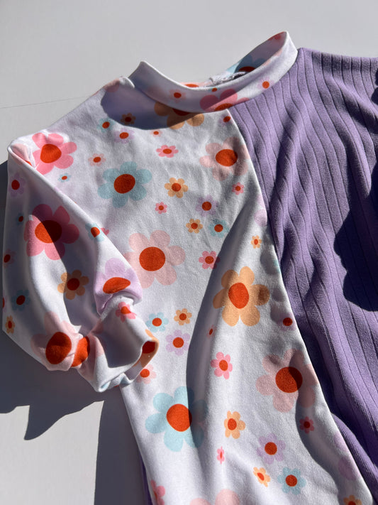 9-12m block color oversized romper