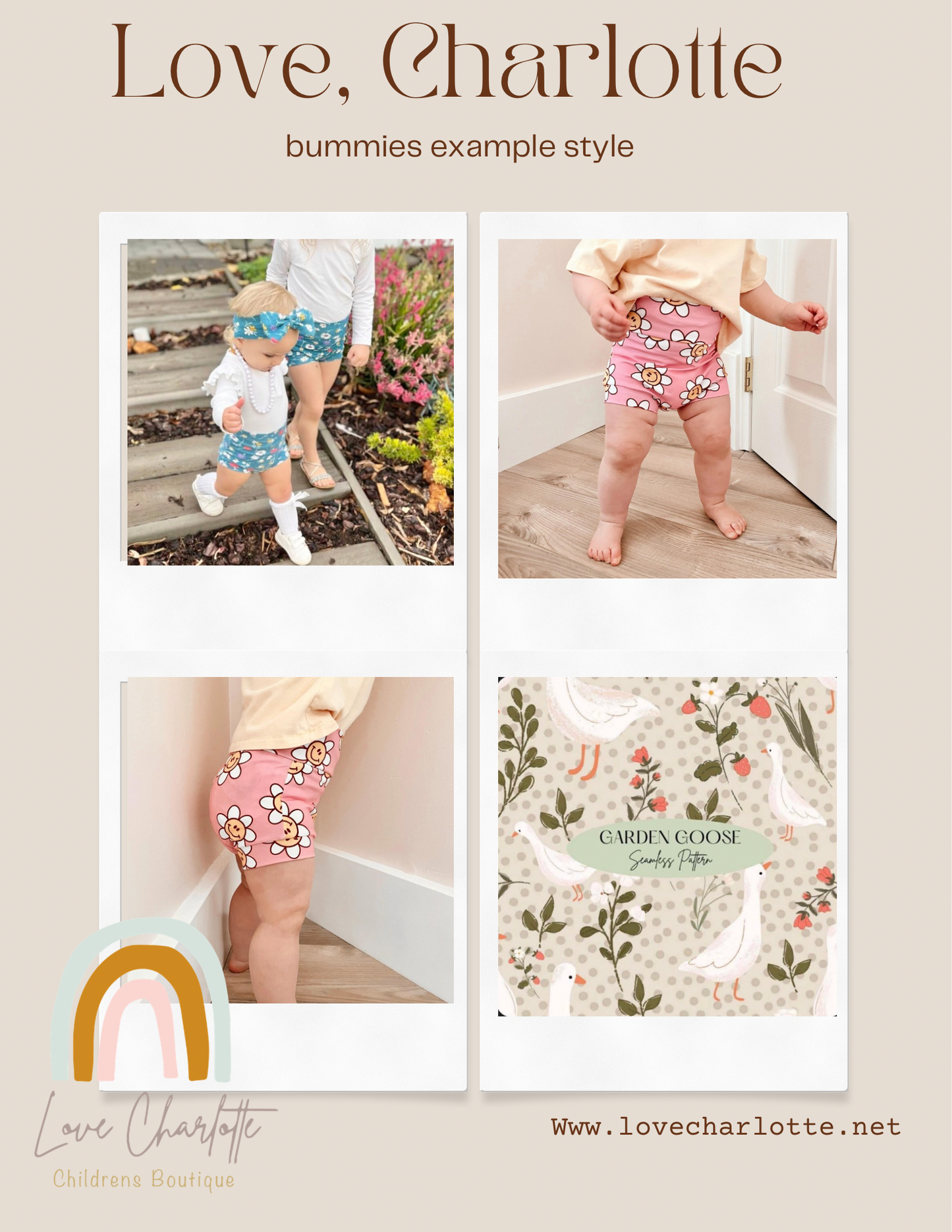 Neutral Goose stripe check Bummies