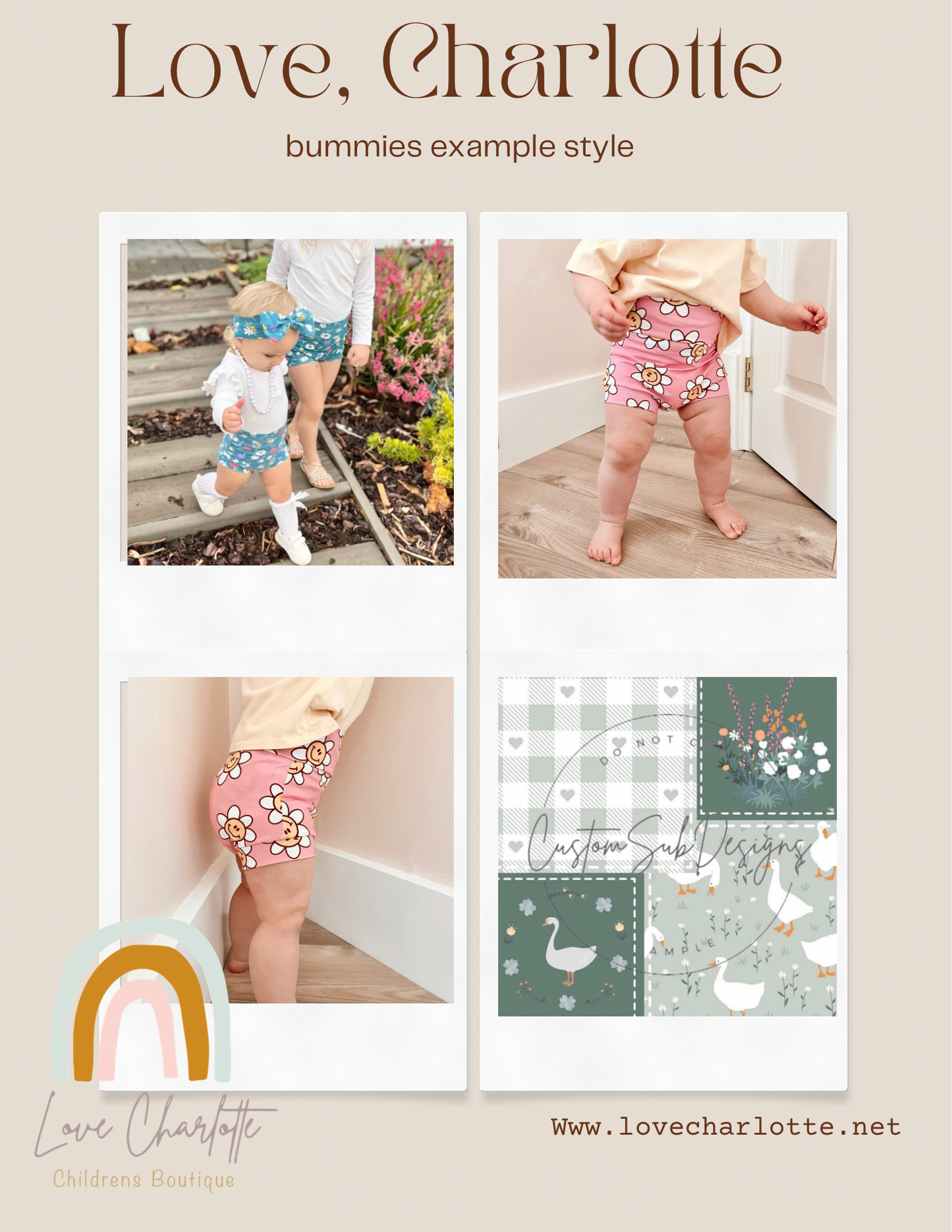 Patchwork Goose stripe check Bummies