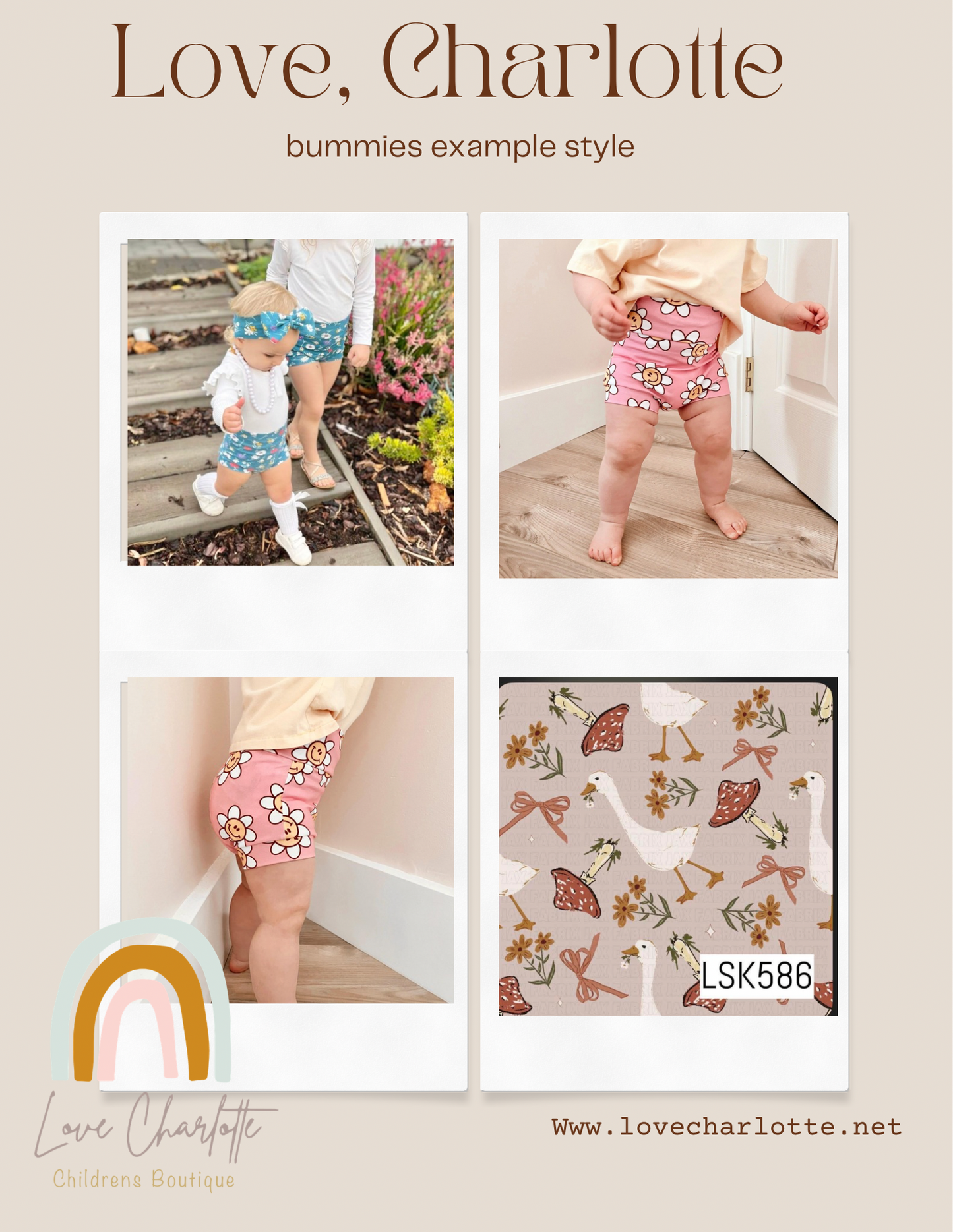 Neutral Goose stripe check Bummies