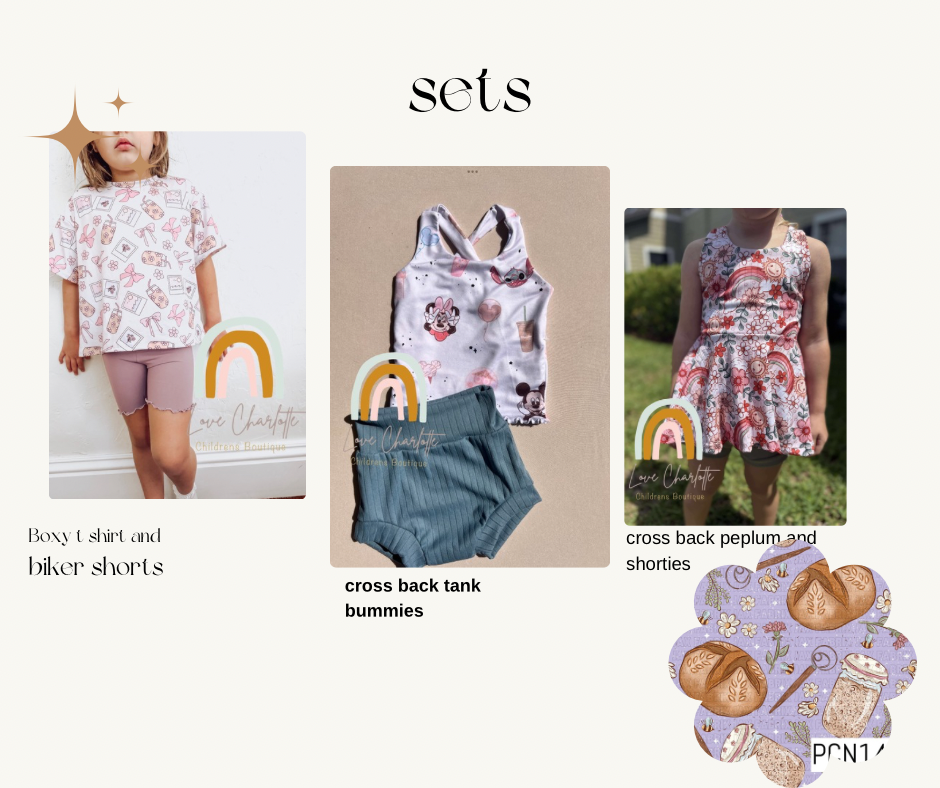 Sour dough ruffle sets ( style options in the listing )