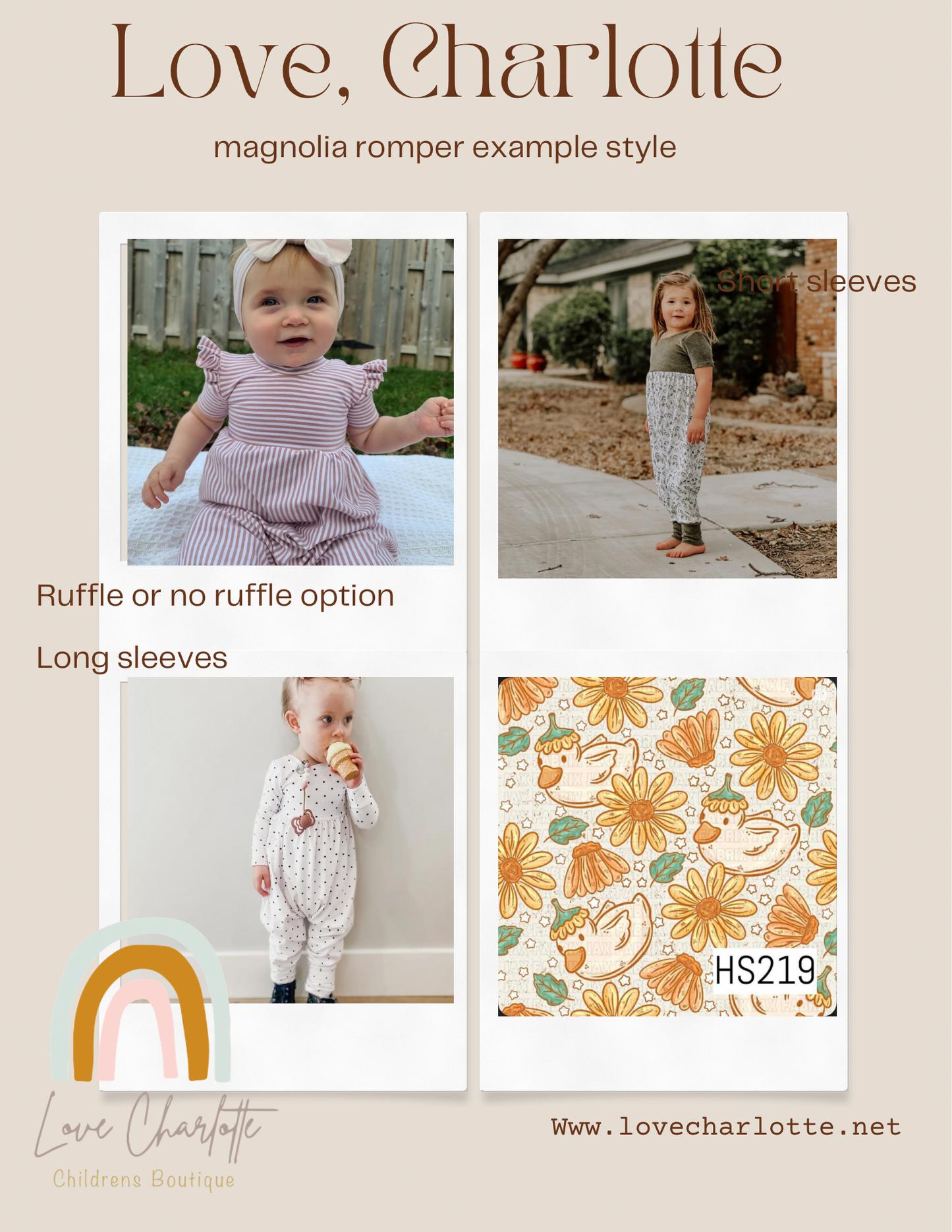 Bloom goose magnolia romper