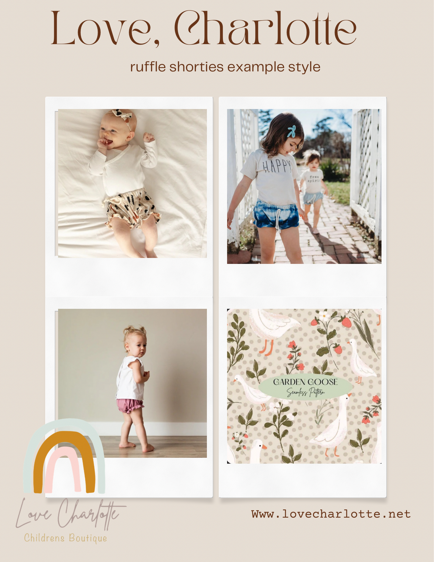 Neutral goose Ruffle shorties