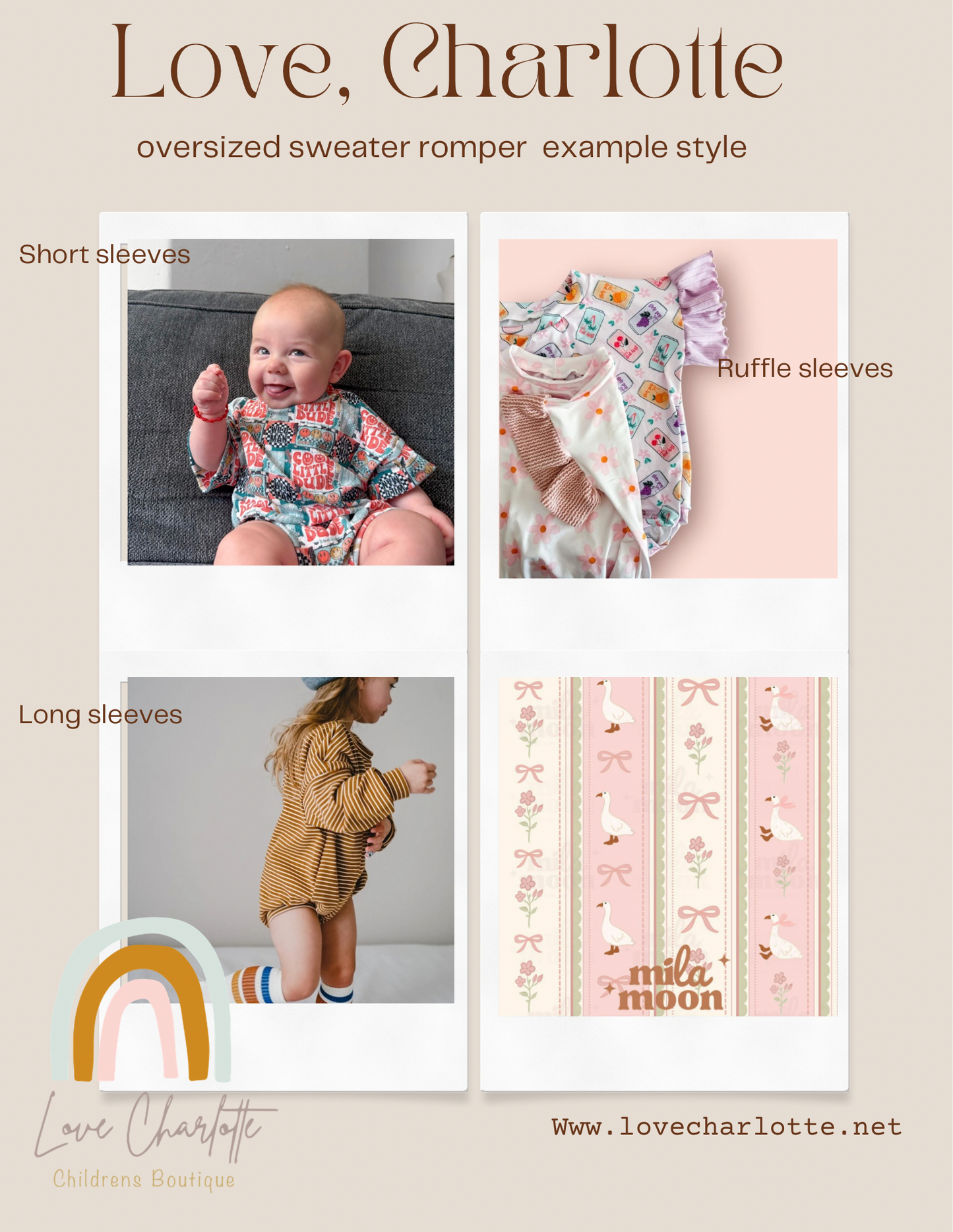 goose stripe oversized romper