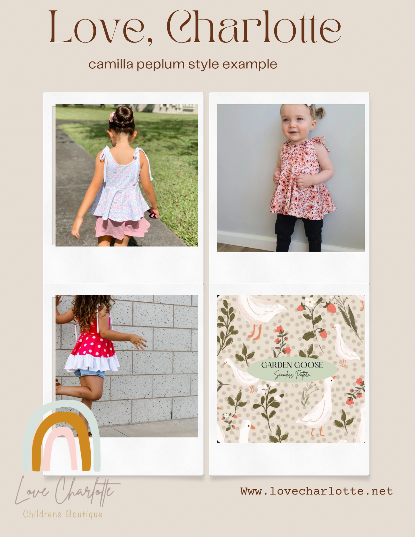 Neutral goose Camilla dress or peplum