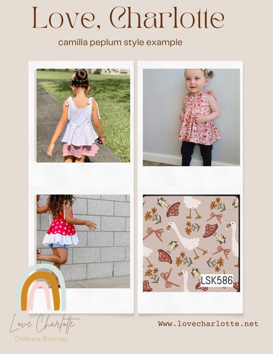 Mushroom goose Camilla dress or peplum