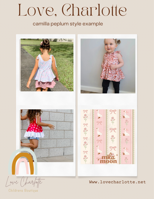 goose stripe Camilla dress or peplum