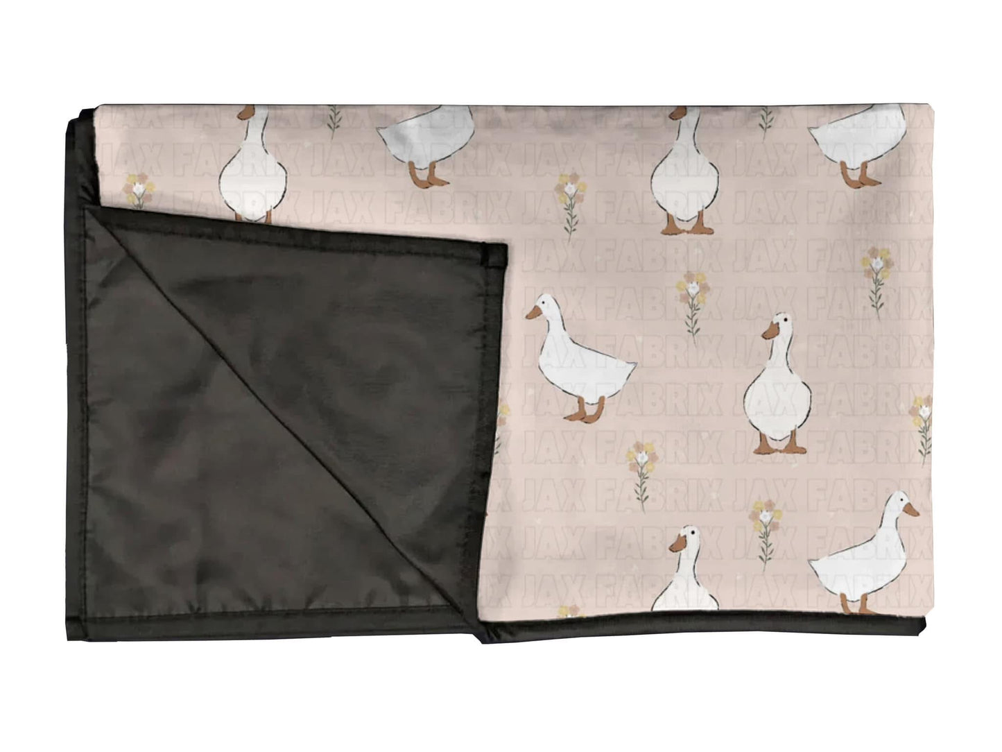 Geese playmat, swaddle, and blanket