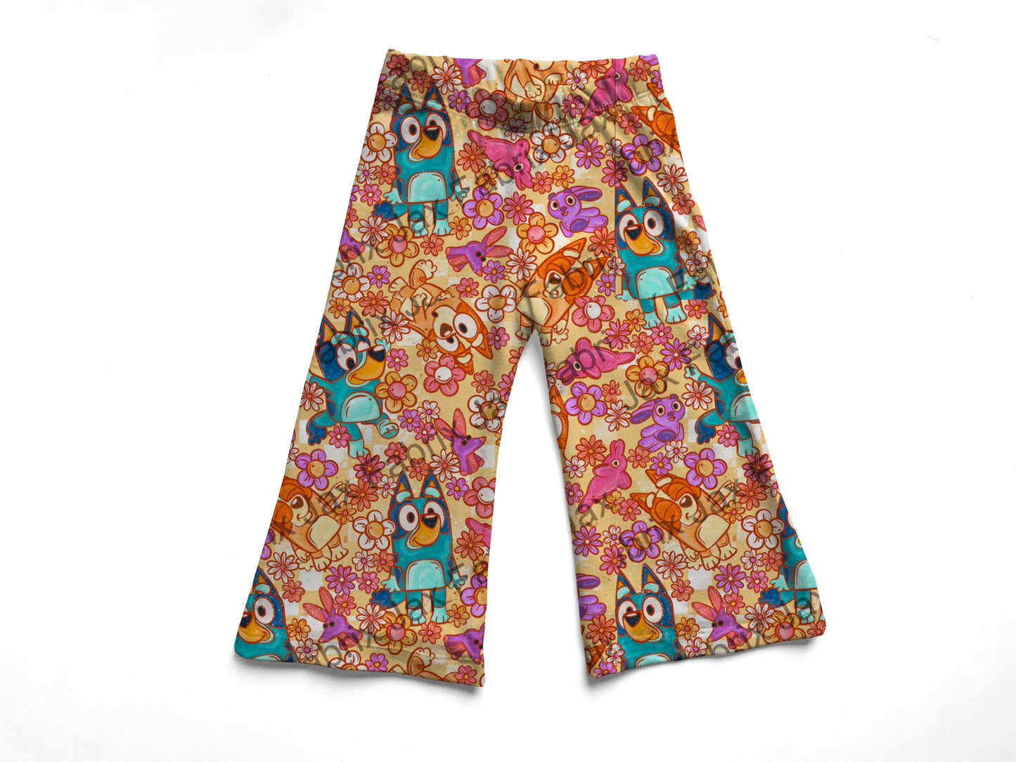 Orange flower Wide leg pants