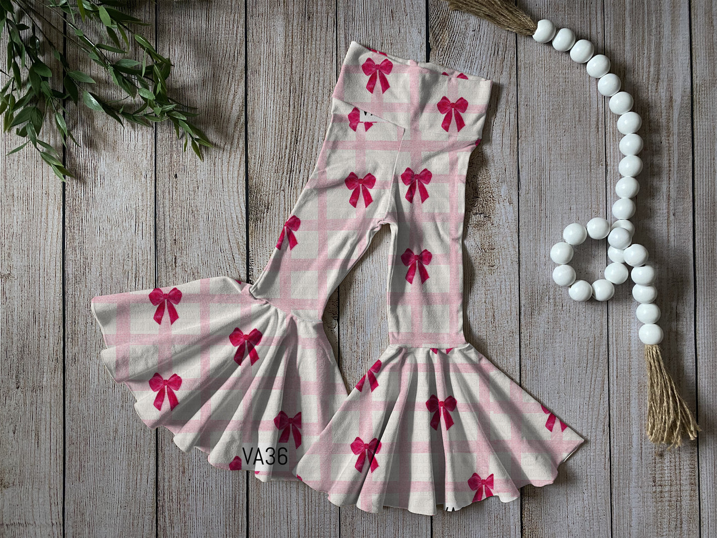 Pink bows bell bottoms