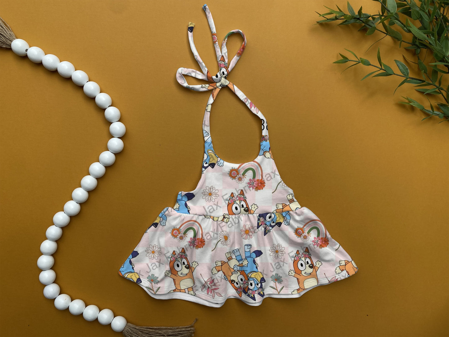 Rainbow check Clementine top