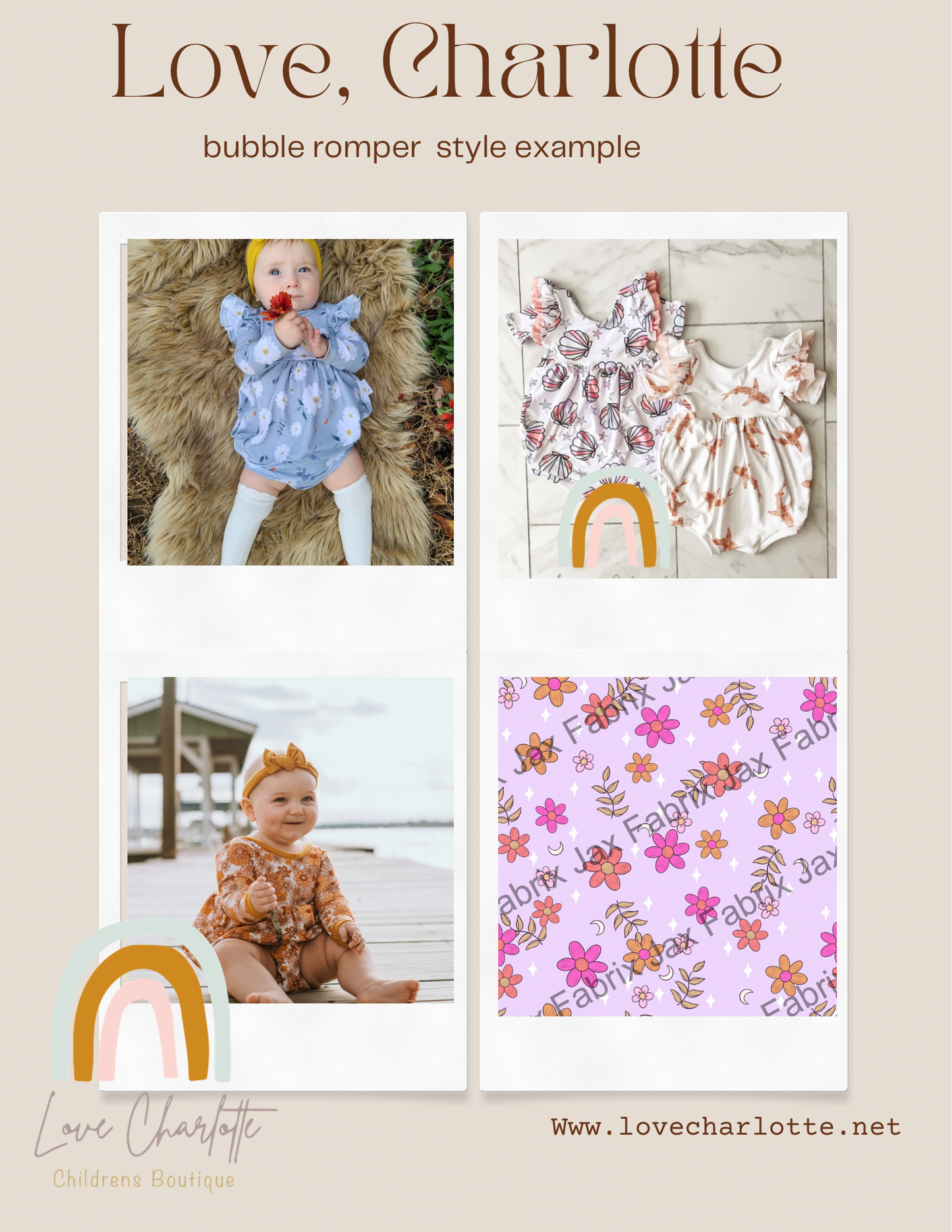 Flower magnolia romper