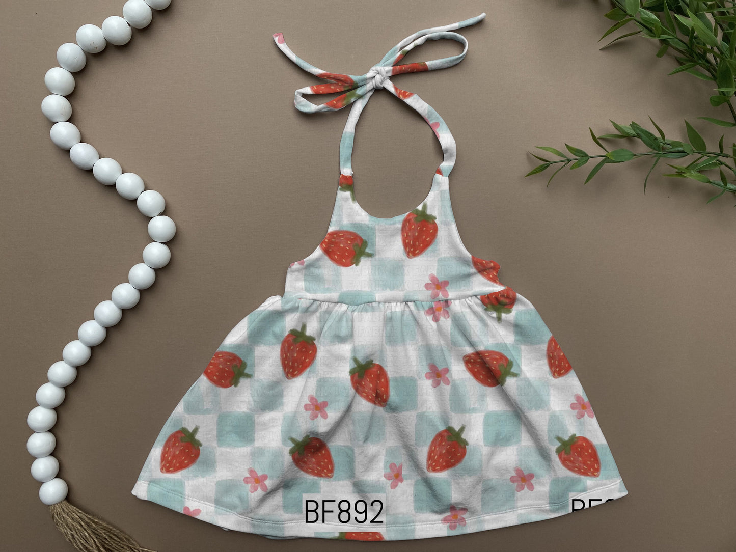 Strawberry check Clementine dress
