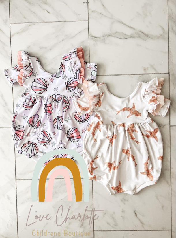 Strawberry patch bubble romper