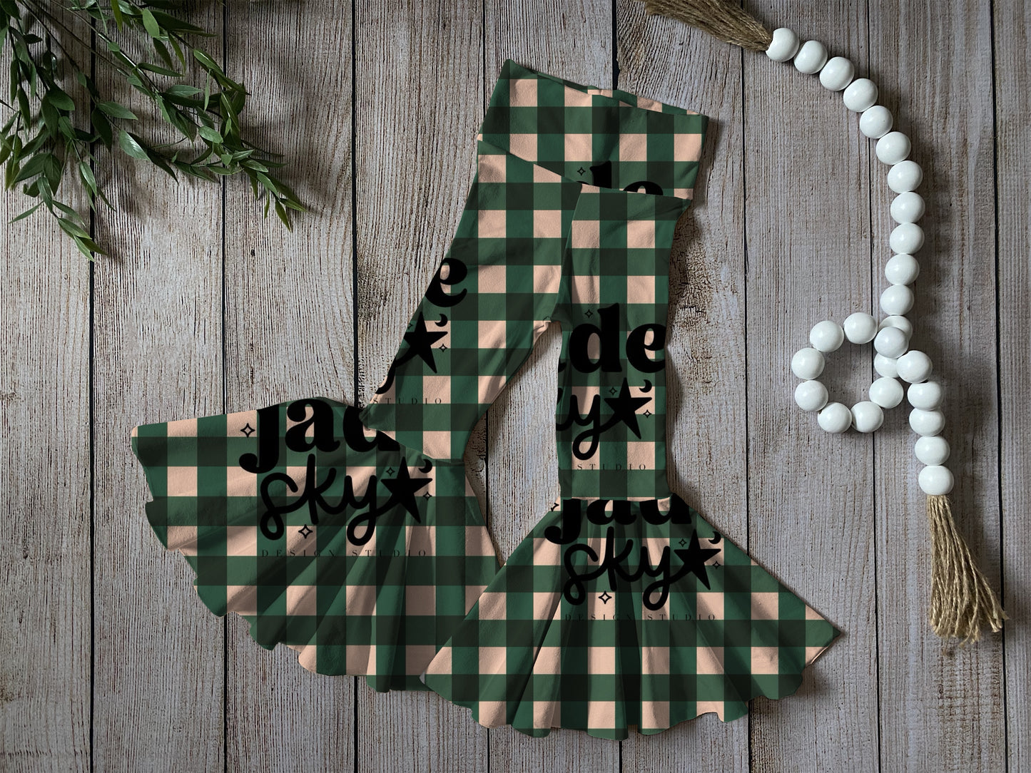 Green plaid bell bottoms