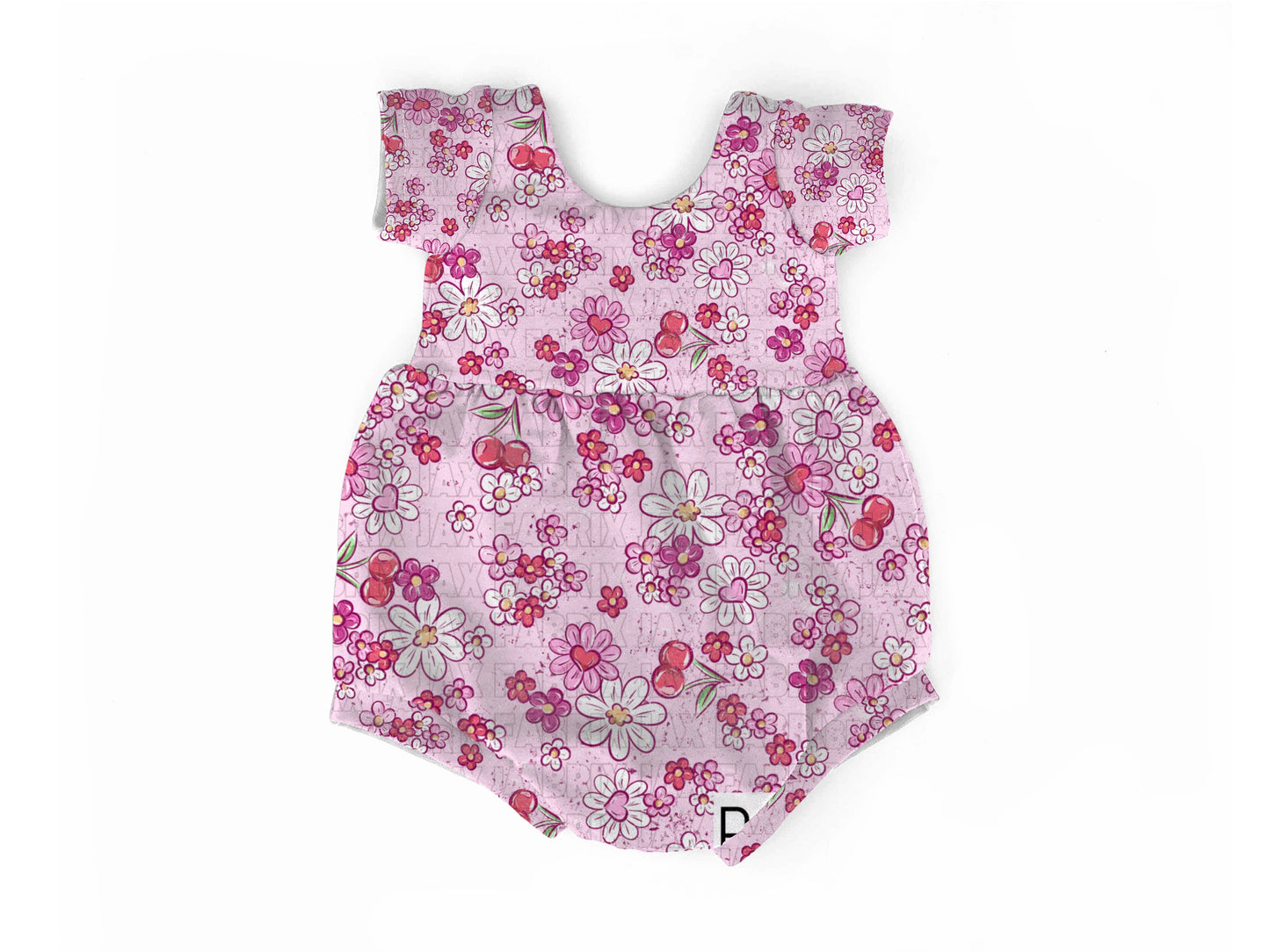 Flower heart bubble romper