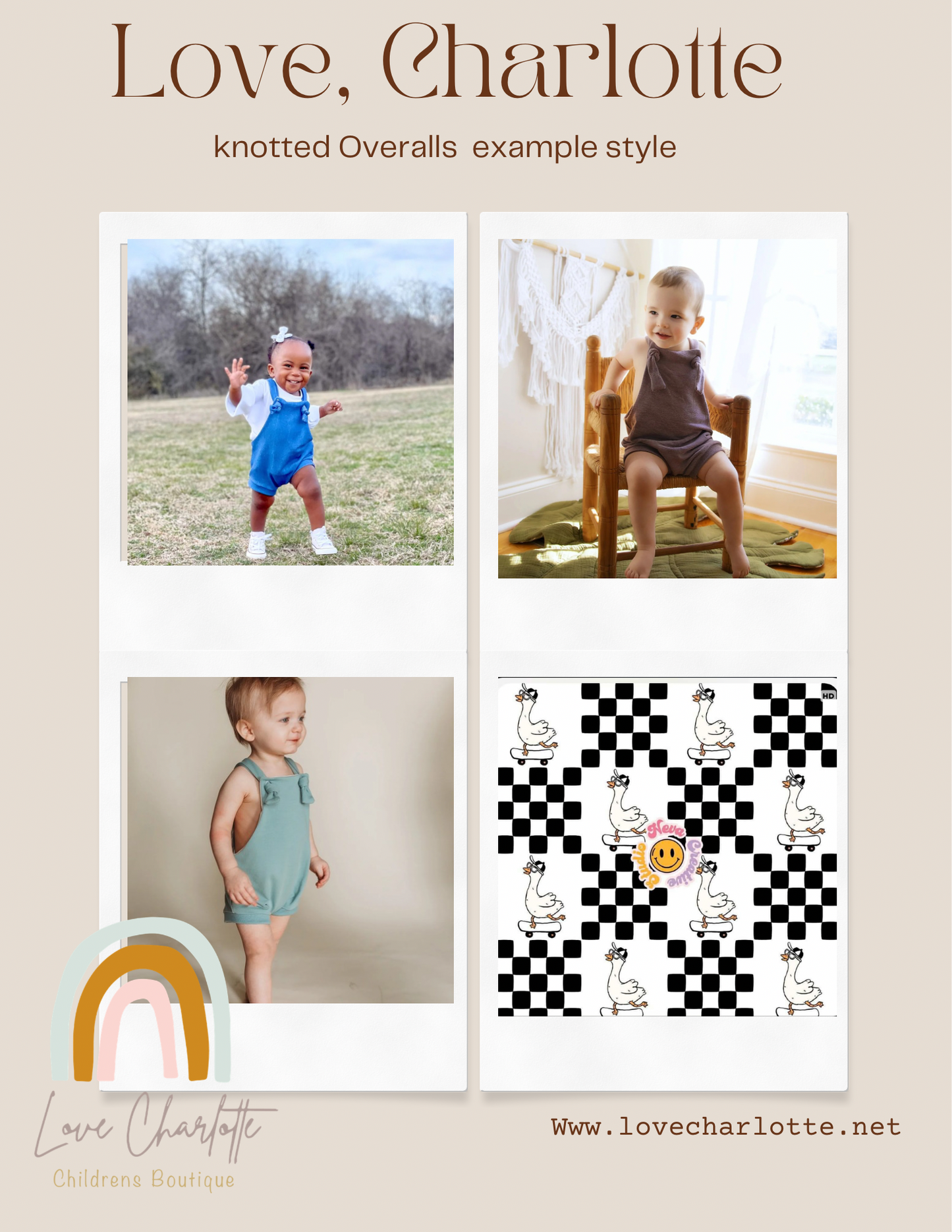 goose check Overalls ( pant length option in listing)