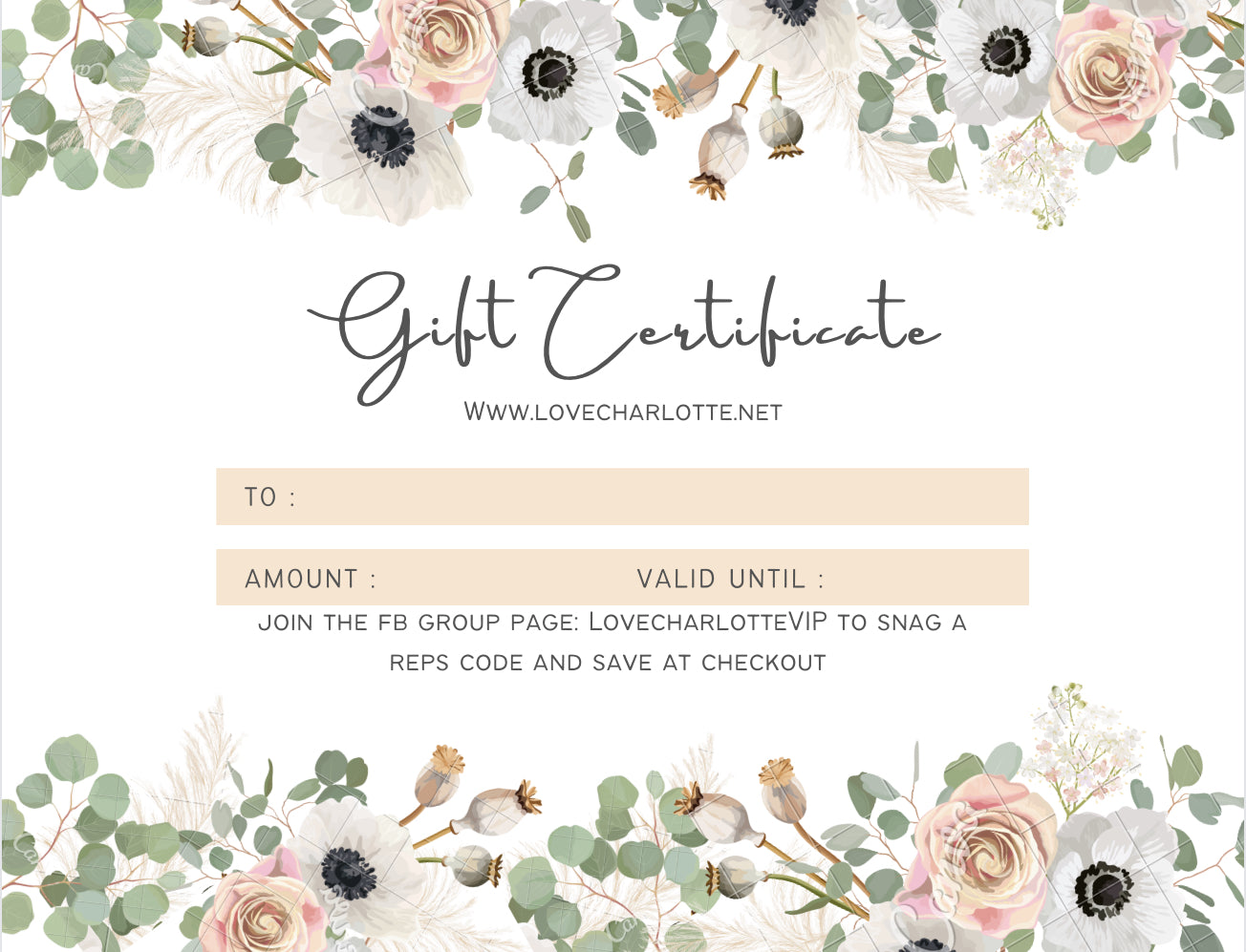 Love, Charlotte gift card