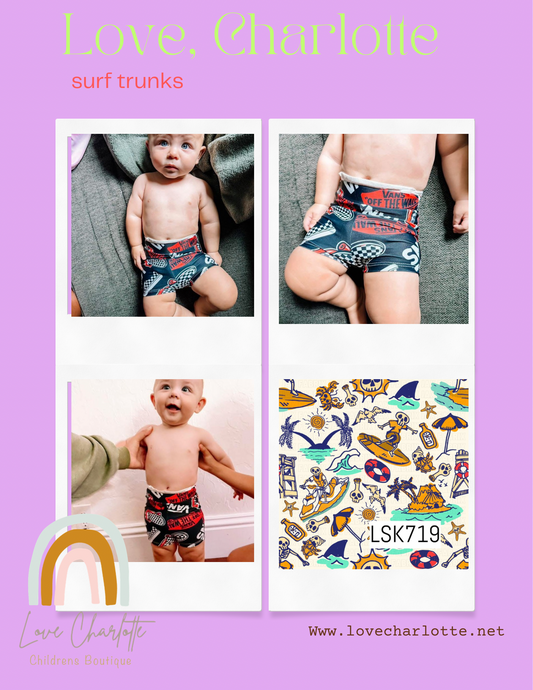 Surfing skeleton boy SURF TRUNKS
