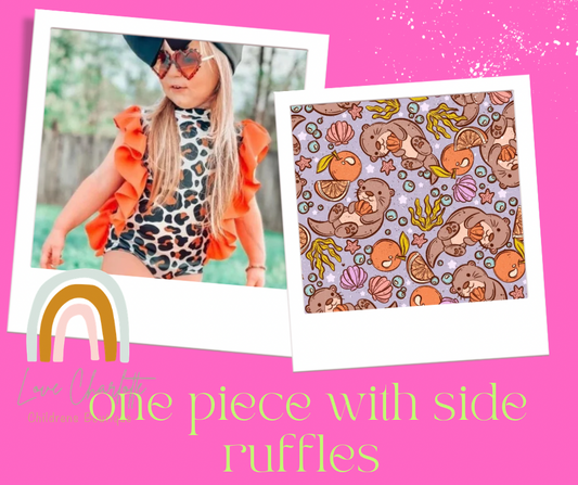 Otter one piece w side ruffles