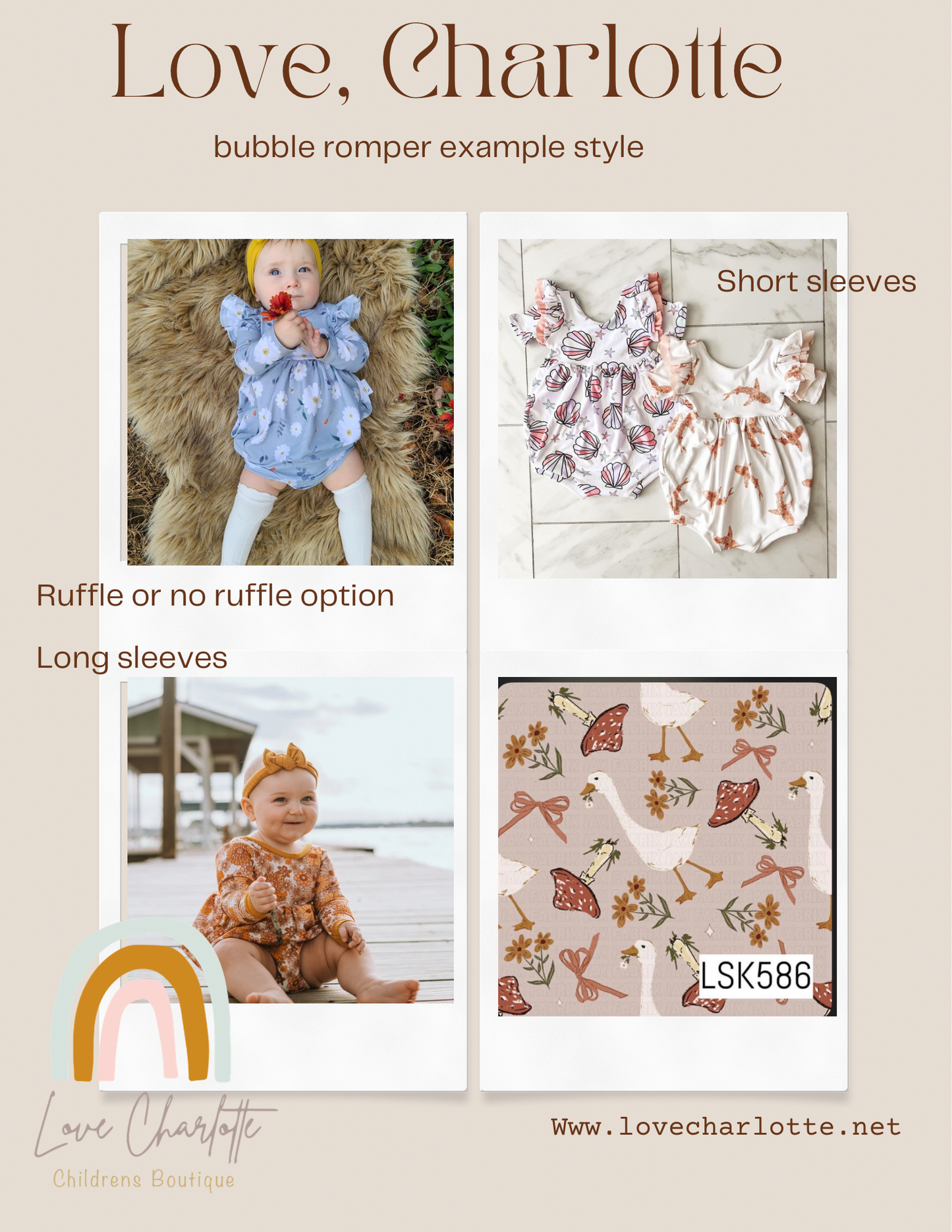Mushroom goose  boots bubble romper