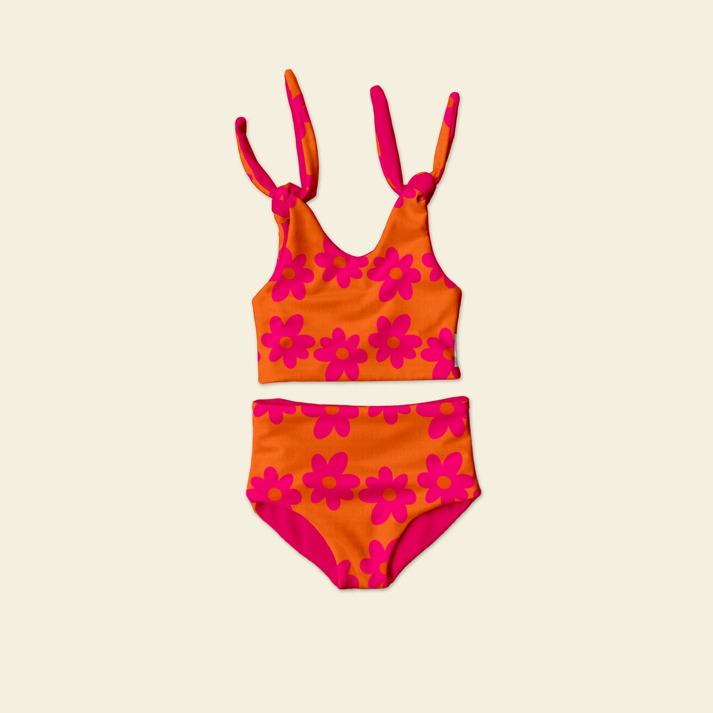 Pool flowers Reversible bathing suite with solid color match