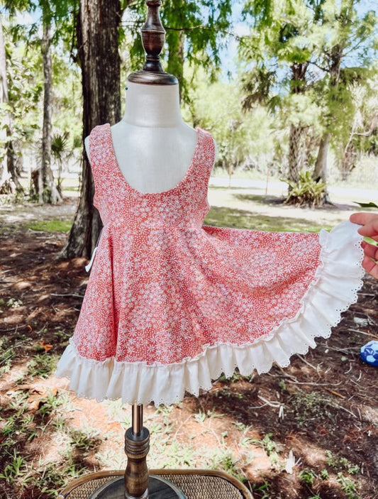 Pinafore with ruffle bottom ( more than one size available)