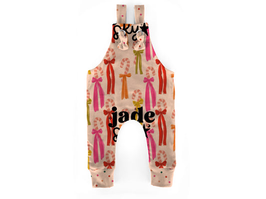 Candy cane Overalls ( pant length option in listing)