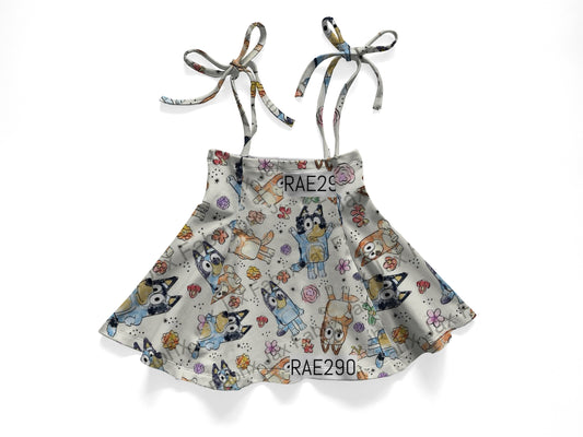 Sketchy dog  tie skirt