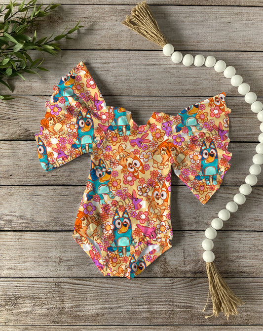 Orange flower  Circle sleeve Leo