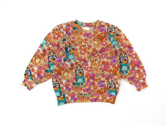 Orange flower  Crewneck