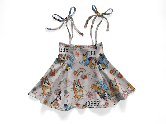 Rainbow check  tie skirt