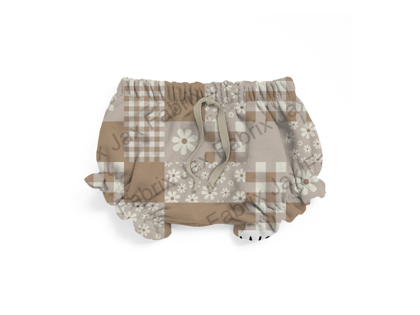 Beige patchwork Ruffle shorties