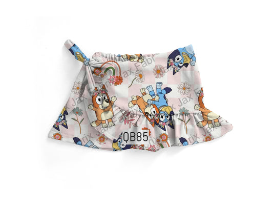Rainbow check ginger Skort