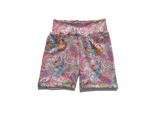 Pink rainbow  Biker shorts