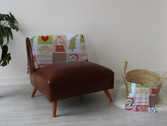 Green dogs Playmat, swaddle, and blanket