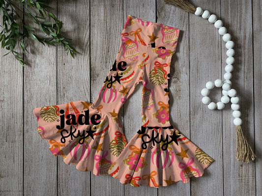 Pink ornaments bell bottoms
