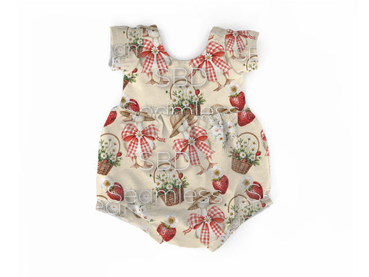 Strawberry goose  bubble romper